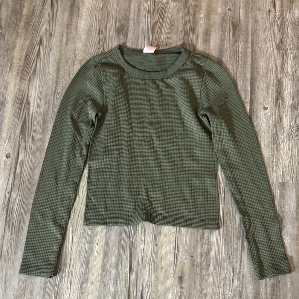 No Boundaries Green Fitted long sleeve shirt